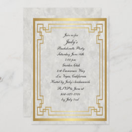 Junggeselinnen-Abschied für Hochzeiten in Gold Geo Einladung