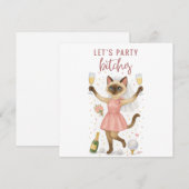 Junggeselinnen-Abschied für Katzen Einladung (Vorne/Hinten)