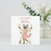 Junggeselinnen-Abschied für Katzen Einladung (Stehend Vorderseite)