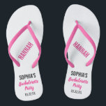 Junggeselinnen-Abschied für moderne Typografie Badesandalen<br><div class="desc">Diese modernen Typografie Flip Flops sind ein perfektes Dankeschön für jede Braut,  die im Sommer oder am Strand ein Bachelerotte Party hat! Personalisieren Sie die Angaben mit dem Namen der Braut,  dem Namen Ihrer Brautjungfrau/Freundin und dem Datum des Junggeselinnen-Abschieds.</div>