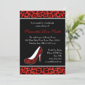 Junggeselinnen-Abschied für Rote Leoparden-Druckko Einladung (Stehend Vorderseite)