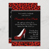 Junggeselinnen-Abschied für Rote Leoparden-Druckko Einladung (Vorne/Hinten)