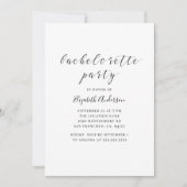 Junggeselinnen-Abschied für Schwarzweißkalligrafie Einladung (Vorderseite)