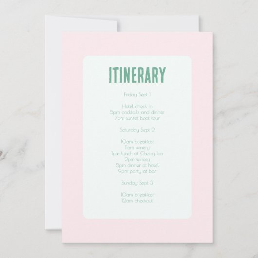 Junggeselinnen-Abschied für Weine der Stadt Traver Einladung (Rückseite)