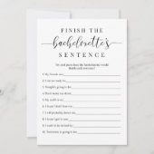 Junggeselinnen-Abschied Game Card Beenden des Satz Einladung (Vorderseite)