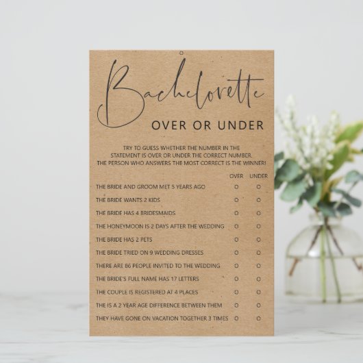 Junggeselinnen-Abschied Games - Doppelseitig (Stehend Vorderseite)