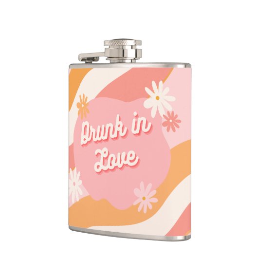 Junggeselinnen-Abschied Gefallen Retro Pink Betrun Flachmann (Links)