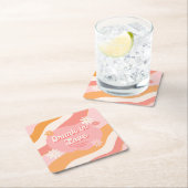 Junggeselinnen-Abschied Gefallen Retro Pink Betrun Rechteckiger Pappuntersetzer (Vor Ort)