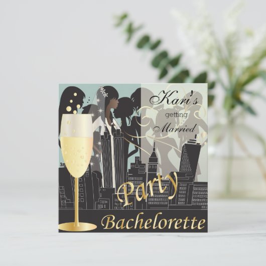 Junggeselinnen-Abschied Girls Night Out - Paloma B Einladung (Stehend Vorderseite)