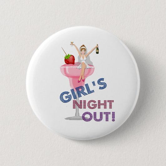 Junggeselinnen-Abschied Girl's Night Out Party Button (Vorderseite)