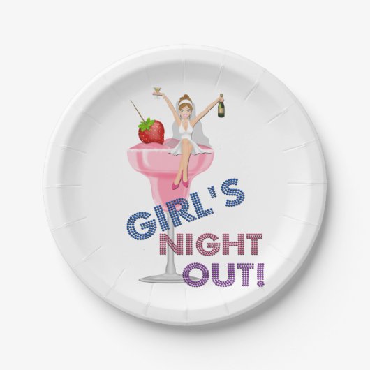 Junggeselinnen-Abschied Girl's Night Out Party Pappteller (Vorderseite)