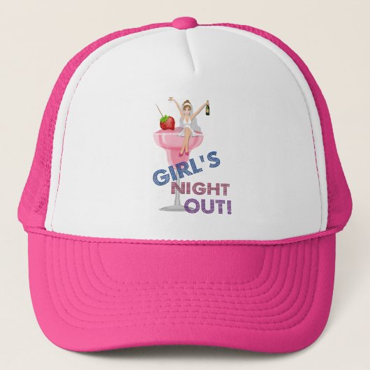 Junggeselinnen-Abschied Girl's Night Out Party Truckerkappe (Vorderseite)
