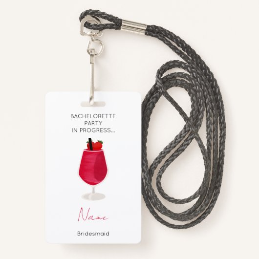 Junggeselinnen-Abschied Girls Weekend Bridesmaid Ausweis (Vorderseite mit Schlüsselband)