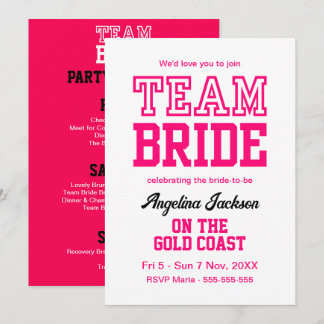 Junggeselinnen-Abschied Girls Weekend Hot Pink Einladung