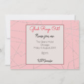 Junggeselinnen-Abschied Glamourous Dress Peach Ton Einladung (Rückseite)