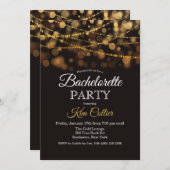 Junggeselinnen-Abschied Glitzer Lights Einladung (Vorne/Hinten)