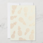 Junggeselinnen-Abschied Gold Ananas Paare Rosa Ros Einladung (Rückseite)