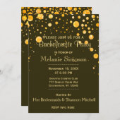 Junggeselinnen-Abschied | Gold Circles Einladung (Vorne/Hinten)