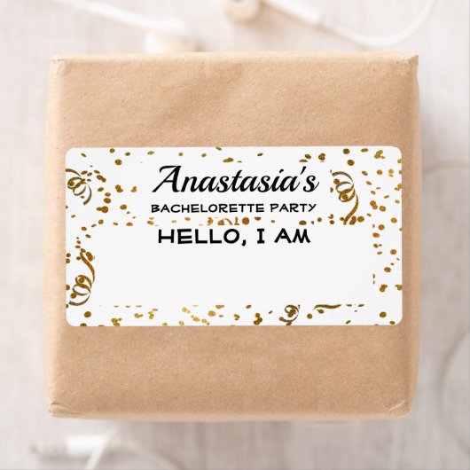 Junggeselinnen-Abschied Gold Confetti Papiernamen (Insitu)
