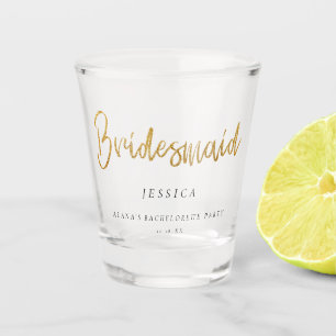 Junggeselinnen-Abschied Gold Glitzer Bridesmaid Schnapsglas