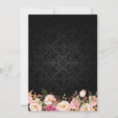 Junggeselinnen-Abschied Gold Lippen Damaskus Blush Einladung (Rückseite)