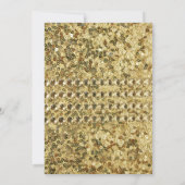 Junggeselinnen-Abschied | Gold-Sequenzen Einladung (Rückseite)