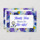 Junggeselinnen-Abschied Golf Blue Floral Letztes S Dankeskarte (Vorne/Hinten)