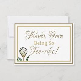 Junggeselinnen-Abschied Golf Gold und Weiß Dankeskarte