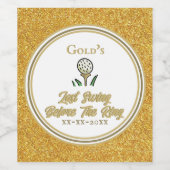 Junggeselinnen-Abschied Golfing Wedding Gold Glitz Weinetikett (Einzelnes Label)