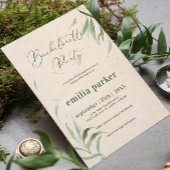 Junggeselinnen-Abschied, Grünblätterpapier Einladung