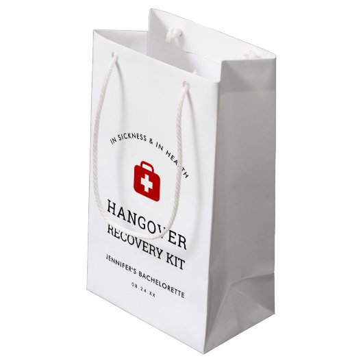 Junggeselinnen-Abschied Hangover Erholung Kit Kleine Geschenktüte (Rückseite Schrägansicht)