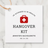 Junggeselinnen-Abschied Hangover Kit Geschenkanhänger (Vorderseite)