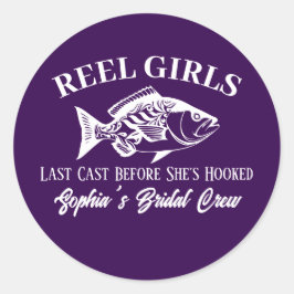 Junggeselinnen-Abschied Hawaiian Fisherman Style L Runder Aufkleber