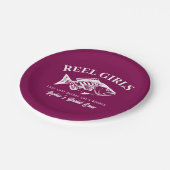 Junggeselinnen-Abschied Hawaiian Fisherman Style Pappteller (Schrägansicht)