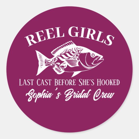 Junggeselinnen-Abschied Hawaiian Fisherman Style Runder Aufkleber (Vorderseite)