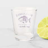 Junggeselinnen-Abschied Hawaiian Lila Schnapsglas (Rückseite)