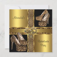 Junggeselinnen-Abschied Hi Heel Schuhe Leopard Gol