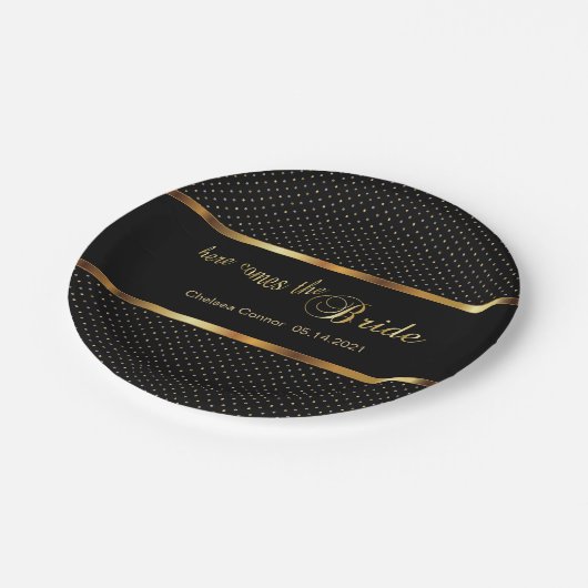 Junggeselinnen-Abschied - Hier kommt die Braut - S Pappteller (Schrägansicht)