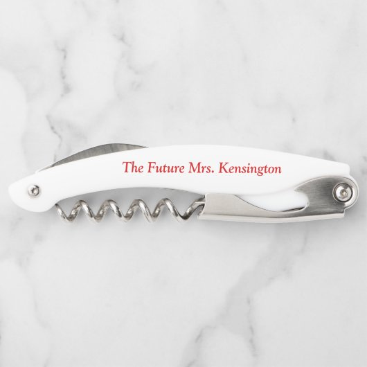 Junggeselinnen-Abschied Hier kommt die Bride Corks Kellnermesser (Rückseite)