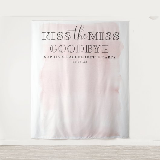 Junggeselinnen-Abschied-Hintergrund-Kuss die Miss Wandteppich (Vorderseite)