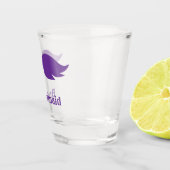 Junggeselinnen-Abschied/Hochzeit lila Buschmuck Schnapsglas (Rechts)