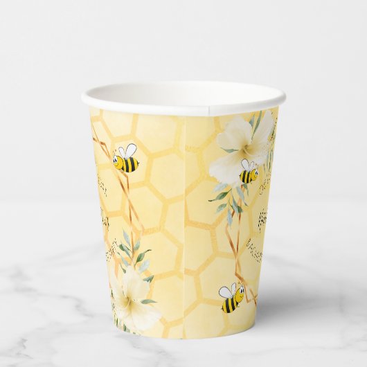 Junggeselinnen-Abschied Hummeln blorgelb Pappbecher (Rechts)
