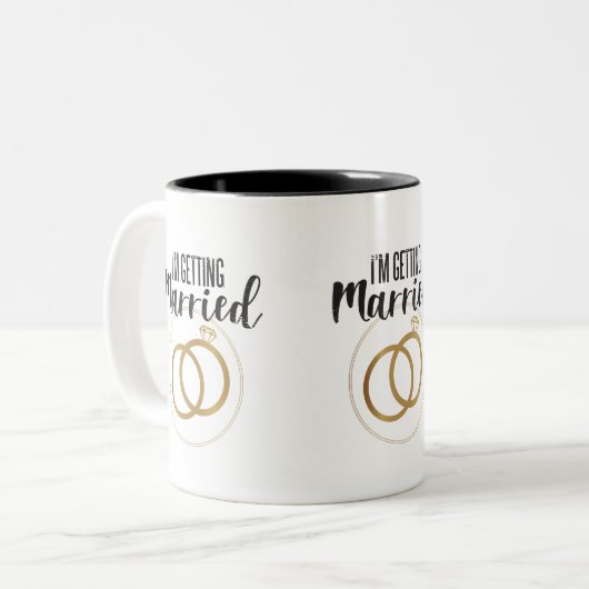 Junggeselinnen-Abschied, ich werde heiraten Zweifarbige Tasse (Vorderseite Links)