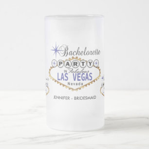 Junggeselinnen-Abschied in Las Vegas - Dunkelblau Mattglas Bierglas