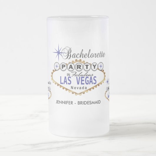 Junggeselinnen-Abschied in Las Vegas - Dunkelblau Mattglas Bierglas (Mittel)