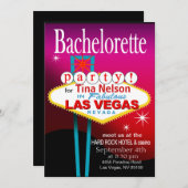 Junggeselinnen-Abschied in Las Vegas Einladung (Vorne/Hinten)