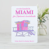 Junggeselinnen-Abschied in Miami Beach Einladung (Stehend Vorderseite)