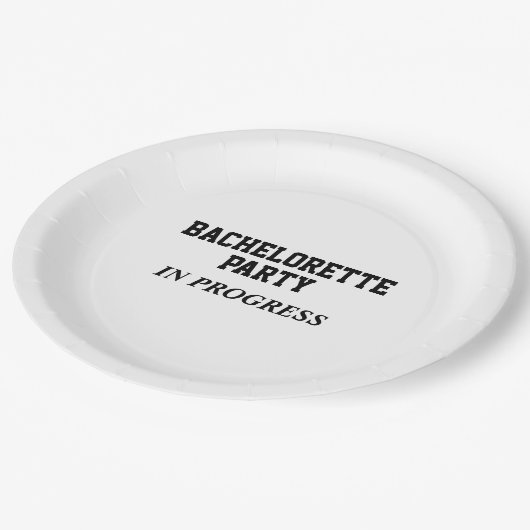 Junggeselinnen-Abschied in Tellern zum Fortschritt Pappteller (Schrägansicht)