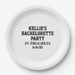 Junggeselinnen-Abschied in Tellern zum Fortschritt Pappteller