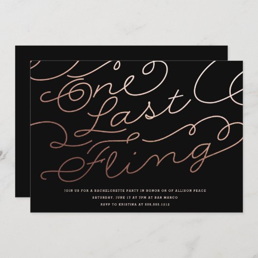 JUNGGESELINNEN-ABSCHIED INVITATION // ein letztes  Einladung (Vorne/Hinten)